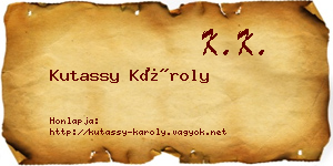 Kutassy Károly névjegykártya