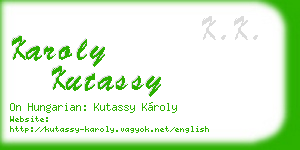 karoly kutassy business card